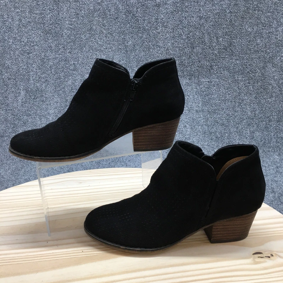 Fergie Botas Mujer 8 M Bianca Perf Botines Negro Tacones Bloque Cremallera Foto 2 de 4