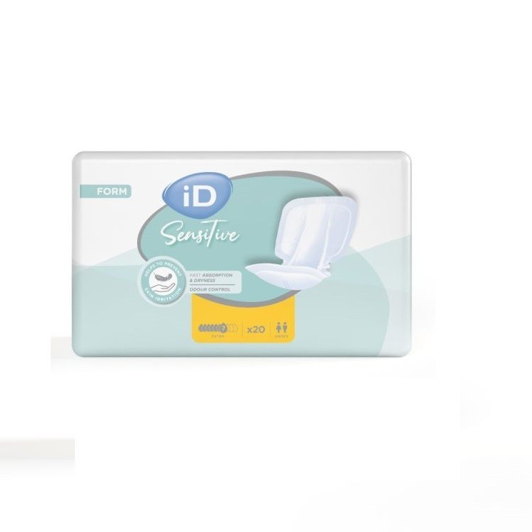 iD Sensitive Form Extra - Shaped Incontinence Pads - 1 x Pack of 20