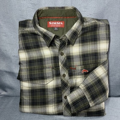 SIMMS FISHING PRODUCTS - Men s Large - Flannel Insulated Shirt   Rare Alaska  