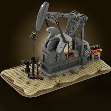 Compatible Functioning Oil Pump Jack Oil Derrick 474 Building Toys Set