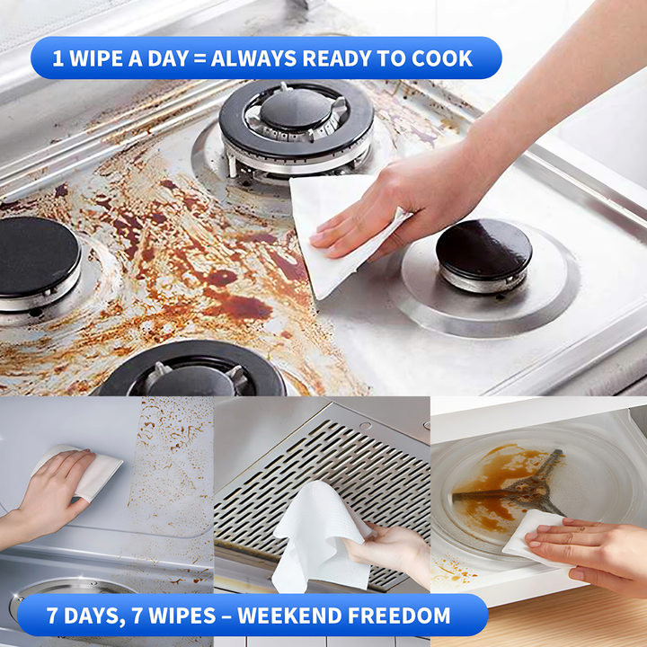 2Pk Mioszzi Grill Cleaner Wipes,Oven&BBQ Safe Degreaser in Seconds,No Residue