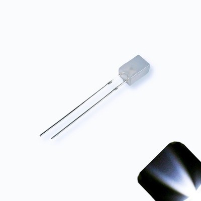 10 x 12v 3mm Cube Frosted Lens LED - Cool White LED - Ultra Bright (5v-15v)