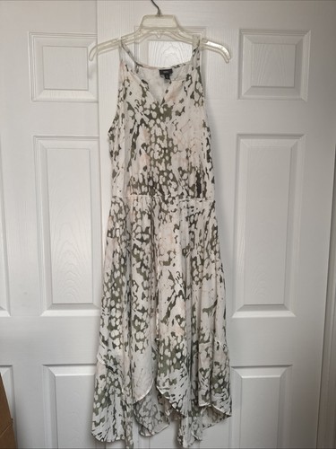 Mossimo Supply Co Olive & Blush Printed Maxi Dress