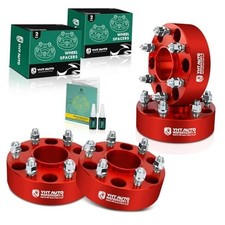 6x5.5 Hubcentric Wheel Spacers 2 inch Fits Chevy, GMC, 2 Inch 4PCS Red