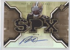 2007 SPx Auto Rookie Jersey Gold 95/199 Robert Meachem #212 Auto h3a