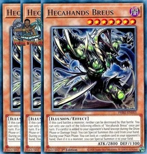 Yugioh! 3x Hecahands Breus PHRE-EN005 Rare 1st Ed NM