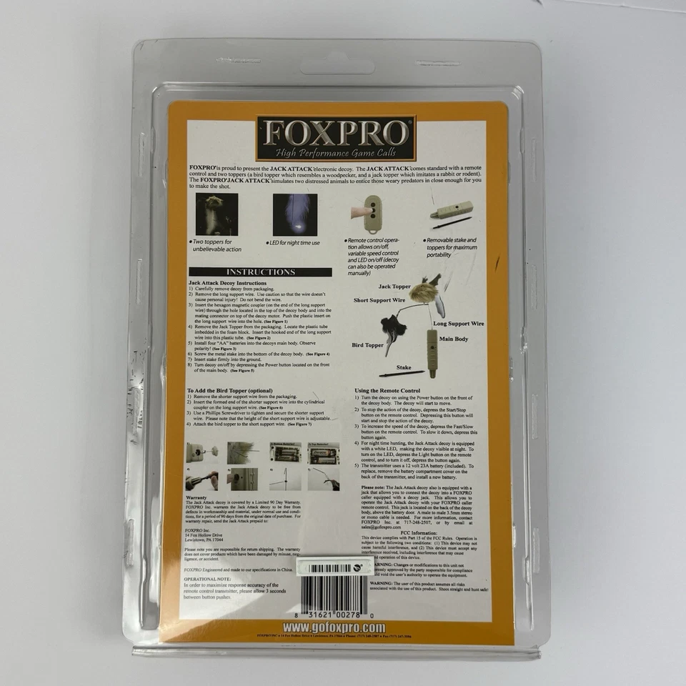 FOXPRO Jack Attack Dual Action Predator Hunting Decoy New Sealed! - Image 4 of 4