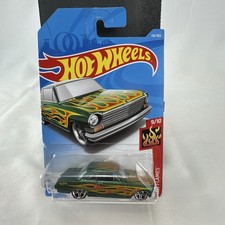 Hot Wheels 1:64 1963 Chevrolet Chevy II Nova HW Flames Green Diecast 110/365