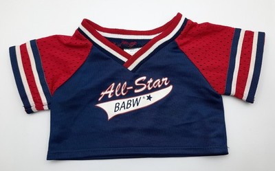 Build A Bear All Star BABW sports jersey top shirt clothes red blue