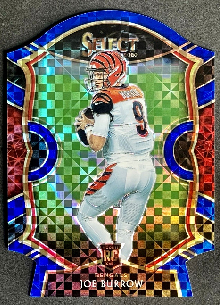 2020 Panini Select Joe Burrow Rookie Die Cut Blue Prizm Concourse RC #46 Bengals