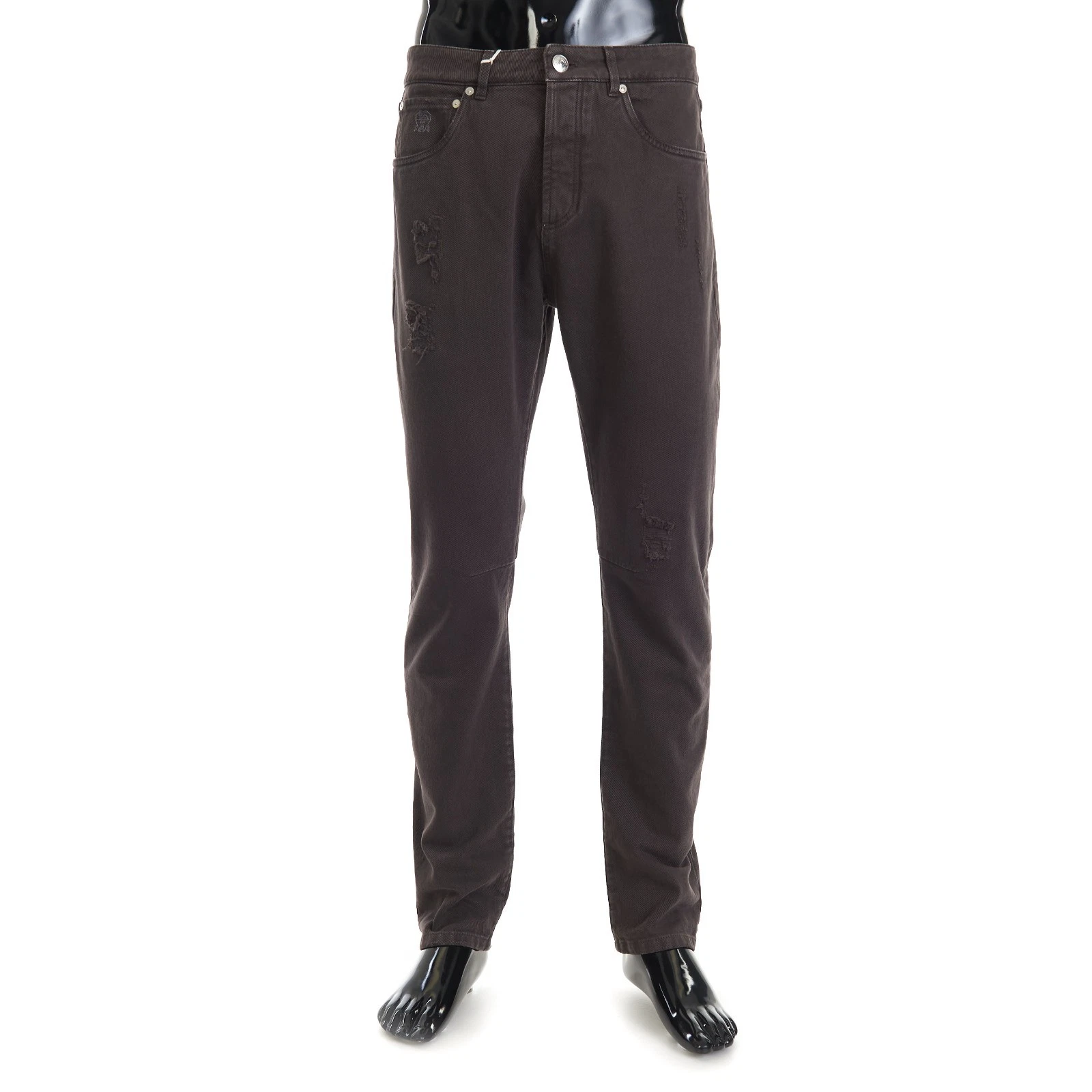 Brunello Cucinelli — BRUNELLO CUCINELLI 1150$ Distressed Five-Pocket Trousers - Leisure Fit Denim
