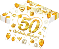 Afritee 50. Goldene Hochzeit Servietten, 20 StüCk Goldene Hochzeit Deko Papierse