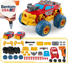 3-In-1 Take Apart Car for Boys with Electric Drill, 46Pcs Construction Toy Truck