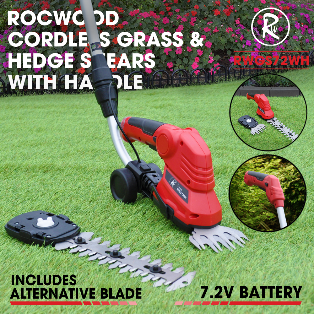 Grass Shears In Garden Electric Cordless Hedge Trimmer RocwooD  Handle