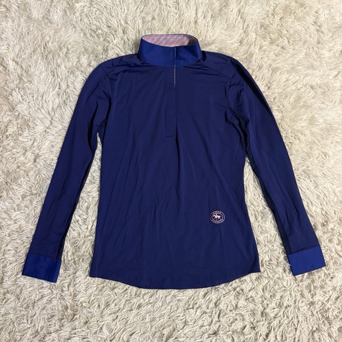 Women’s Medium Navy Essex Classics Long Sleeve Horseback Riding Show Shirt