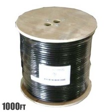 1000Ft RG11 RG 11 CM Bulk Wire Satellite TV Bulk Coaxial/Coax Cable Wire Black