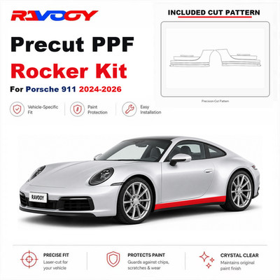 Precut PPF Rocker Panel Kit Clear Bra 8.5mil TPU For 2024-2026 Porsche 911