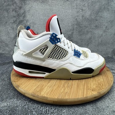 Nike Air Jordan 4 Retro What The Shoes Mens Size 10.5 White Red Blue CI1184-146