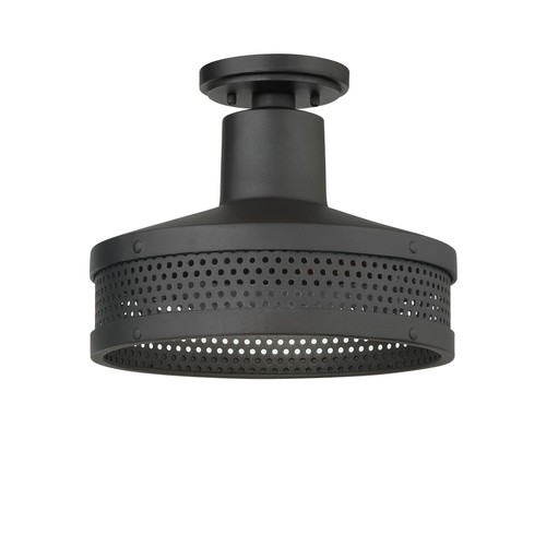 Minka Lavery Abalone Point 1 Light Outdoor Flush Mount-Coal
