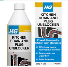 Kitchen Drain & Plug Unblocker. Natural Heavy Duty  Unblocker for Pipes, 1 Litre