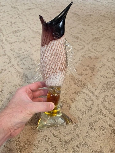 VINTAGE HAND MADE VENETIAN MURANO GLASS FISH VASE