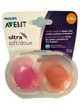 Philips Avent 6-18m Infant Ultra Soft Flex Fit 2pk Baby Pacifier Purple/Orange