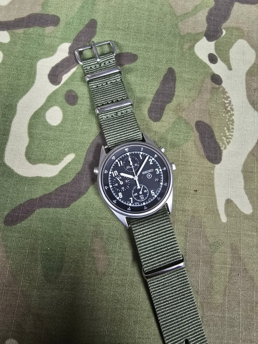 Seiko 'Gen 2' RAF Military Issue Mens Watch Chrono New Battery
