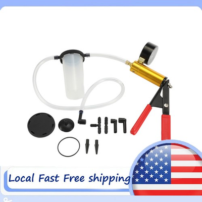#ad Hand Held Vacuum Pressure Pump Tester Set Brake Fluid Bleeder Bleeding Kit W Box $14.49
