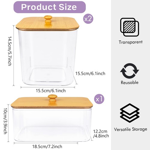2+1 Pack Laundry Pods Container,Clear Laundry Detergent Powder Storage Contai... - 第 7/7 張圖片