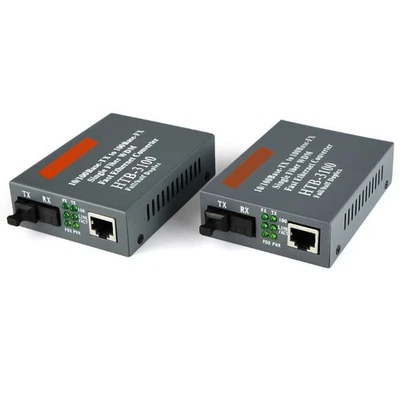 1 Pair Fiber Media Converter Gigabit 10/100SM Single Fiber SC Port 25KM - Image 1 of 4