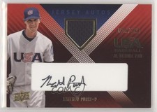 2008 USA Baseball National Teams Jersey Relic Auto Black Ink /195 Matthew Purke