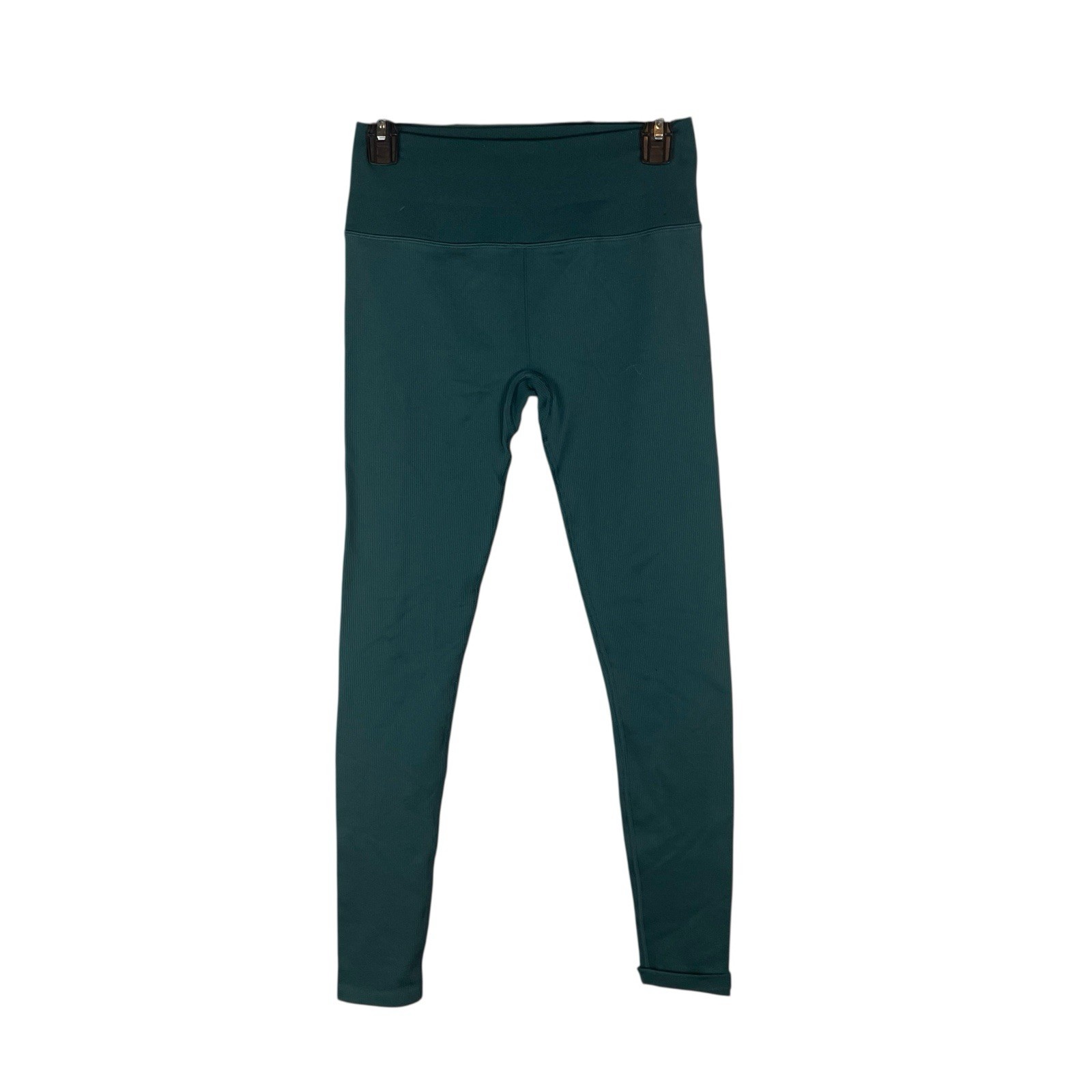 Alo Yoga High-Waist Ribbed Leggings in Dark Teal Mindful Movement Size XS