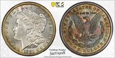 1881 CC $1 Morgan Silver Dollar PCGS AU Details Surfaces Smoothed- Monster Toned