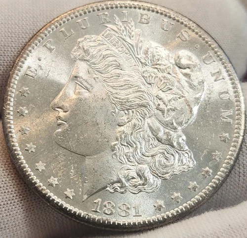 1881 S Morgan Silver Dollar, BU Uncirculated, 90% Silver US Coin, Morg-8160s2
