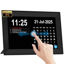 Touch Screen Large Digital Clock for Seniors,Dementia Smart Clocks Large Numb...