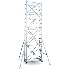 Trabattello Ponteggio Edilizia in Acciaio 5,9 metri con Parapetto e Aste