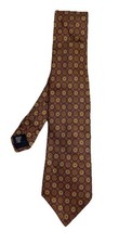 BROOKS BROTHERS Men s Vintage Silk Tie In Brown W A Detailed Geometric Pattern