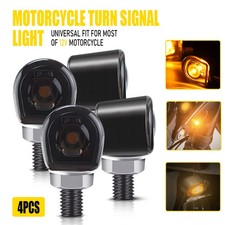 4PCs Turn Signal LED Indicators Light Black Universal Fit Motorcycle Dirt Bike