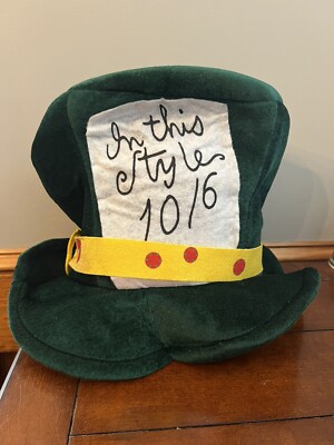 Century Novelty Co. Mad Hatter Alice In Wonderland Green Hat Halloween Costume