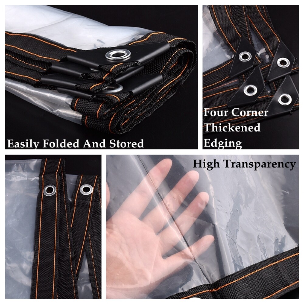 Transparente Plane Mit Ösen - Wasserdicht, PVC, 2x8m, Für Terrasse & Garten