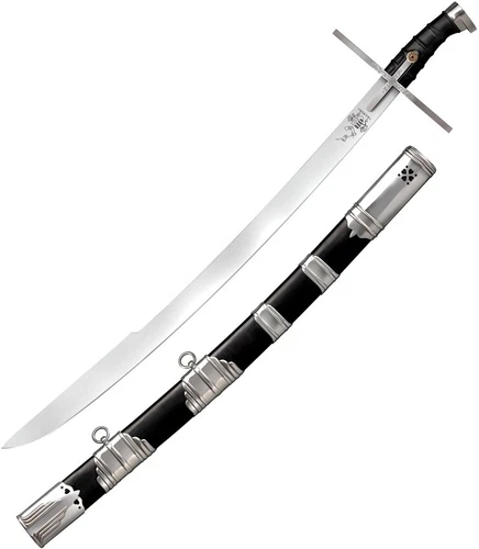 Cold Steel Hungarian Saber Sword 31" High 1055 Steel Blade Long Leather Handle