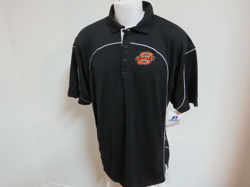 New Sz S Black Russell Athletic Ncaa Mens Polyester #76L Golf Polo Shirt - Picture 122 of 352