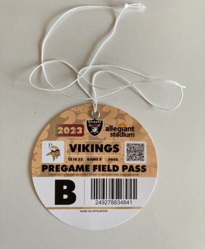 Minnesota Vikings vs Raiders Game Day Program/Roster/Field Pass/Rally Towel - Picture 5 of 5