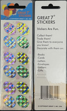 12 packages of Prismatic Easter Egg Stickers, "Great 7" Sticker Designs, PPZ8300