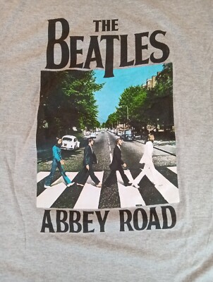 NEW The Beatles ABBEY ROAD Men's Grey Short Sleeve T-Shirt Size XL
