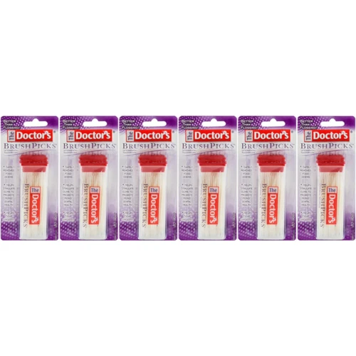 6 Pack The Doctor's BrushPicks Interdental Toothpicks - 120 Count Ea = 720 Picks
