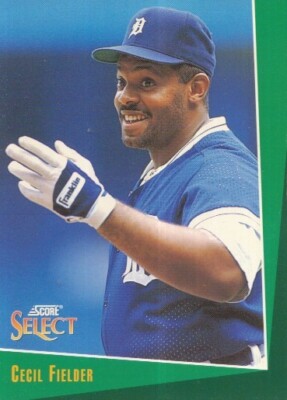#020 DETROIT TIGERS # CECIL FIELDER - 1B # BASEBALL CARD SCORE SELECT MLB 1992