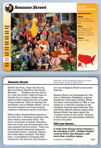 Tarjeta Grolier de Sesame Street #9.18 - Arts - Story of America - Imagen 1 de 1