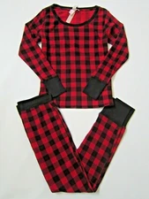 LOT Victoria Secret LONG Thermal Red Buffalo LONG JANE PAJAMAS SHIRT PANT SET XL
