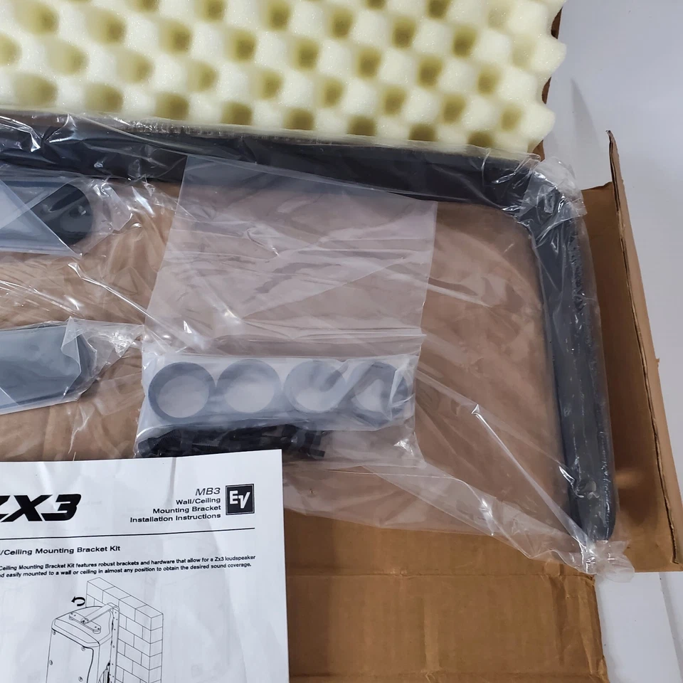 Kit de montaje en techo de pared Electro Voice MB3 para altavoces ZX3 negro nuevo en caja  Foto 4 de 4
